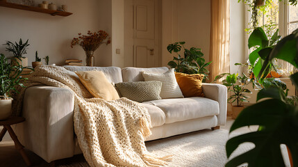 Autumn Leaves Framed by Bedroom Window