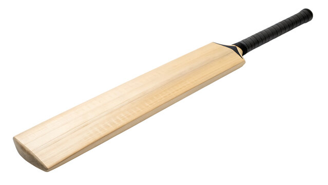 Cricket bat isolated on transparent background, a wooden implement used by batsmen to hit the ball in the sport of cricket