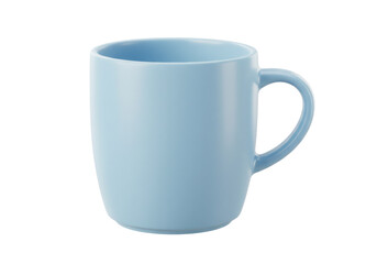 Isolated light blue mug, coffee cup, ceramic drinkware for beverage or hot liquids, kitchen