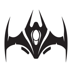 Futuristic Fighter Jet Silhouette Vector Illustration