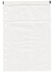 Obraz premium Blank Wrinkled Paper Sheet with Binder Holes and Handmade Texture