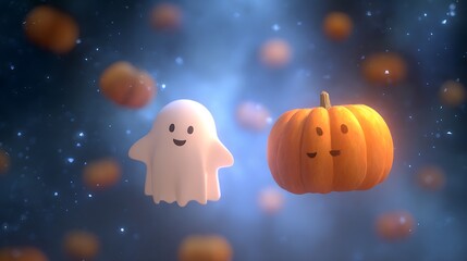 halloween pumpkin hanging on a dark background