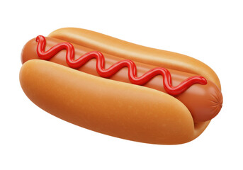 Isolated Hot Dog with Ketchup, a Classic American Food Still a Popular Menu Item