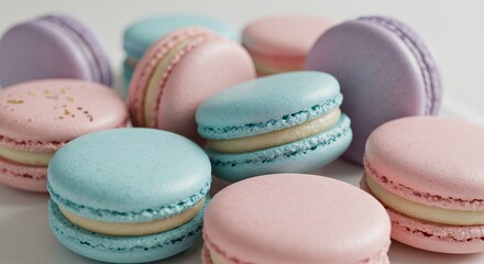 Fototapeta premium Assorted colorful macarons