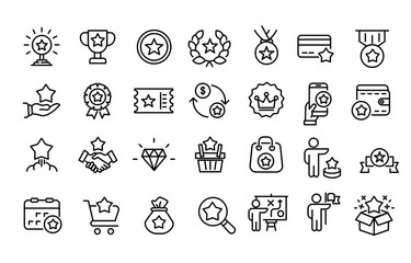 set of business icons, strategy, teamwork