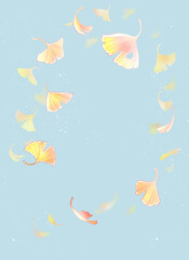 舞い散るイチョウ