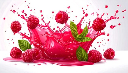 Raspberry juice splash