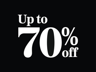 Exclusive sale announcement offering up to 70 percent off