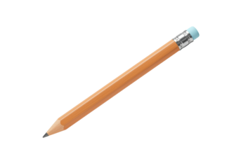 Isolated Writing instrument with eraser for drawing or note taking in school or office