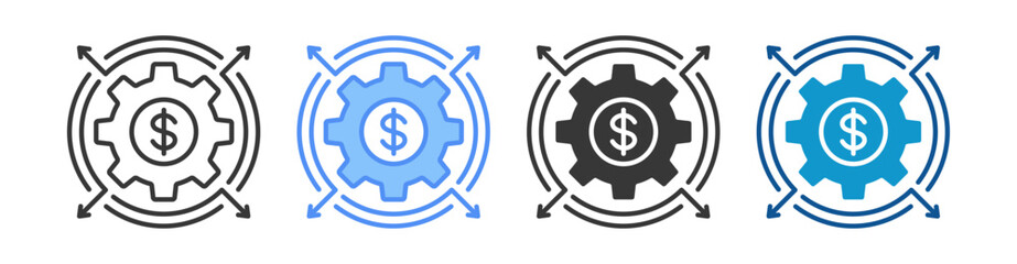 Cashflow Icon Set Multiple Style Collection