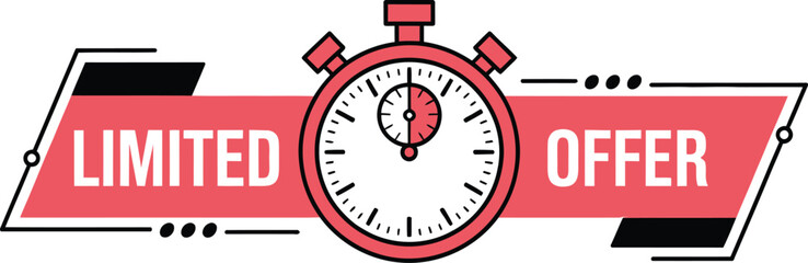 Urgency of limited time offer with stopwatch graphic