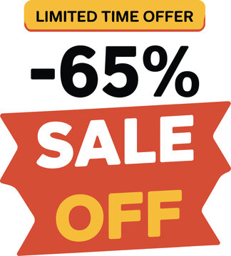 Limited time sale offers a significant discount of sixty-five percent off
