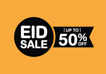 Eid sale announcement with up to 50% off promotion