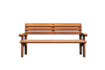 Wooden park bench image, outdoor seating, garden furniture, wood bench, urban design, public space, bench seat, landscape architecture isolated on transparent background