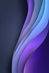 Abstract design with flowing blue and purple curves on dark background