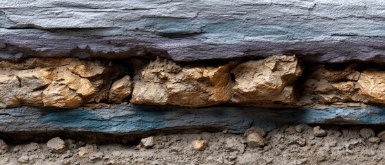 geology fossil strata concept. Textured layers of bark and soil showcasing natural elements and earth tones.