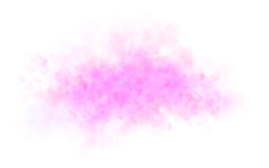 Violet or purple smoke cloud on transparent background mockup template for visual overlays, effects or atmospheric scenes