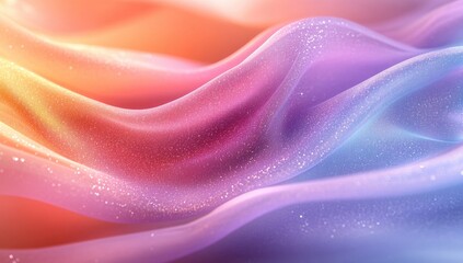 Obraz premium Abstract Flowing Fabric with Shimmering Pastel Colors