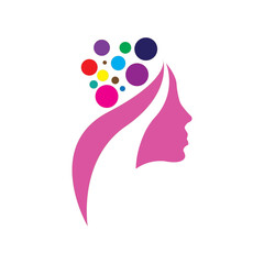 Beautiful silhouette hair girl, salon logo – stock vector