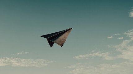Paper airplane sky minimalist flying motion slow travel freedom childhood dream