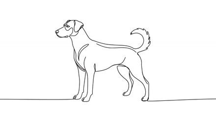 Fototapeta premium Line art dog illustration