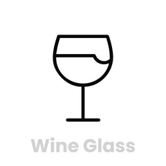 Elegant wine glass outline icon , a minimalist design for sophisticated branding and refined event promotions