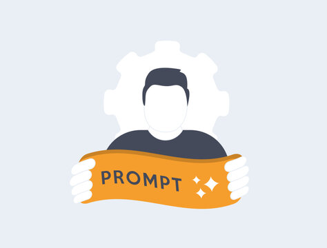AI automation strategy with prompt engineering and workflow optimization for productivity. AI automation strategy with conversational ai and prompt design for business efficiency vector illustration