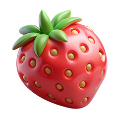Plastic strawberry 3D fruit model with seeds