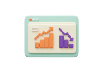 Isolated stock chart diagram with rising and falling stats, data analysis, business growth