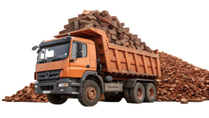 Loaded-Orange-Dump-Truck