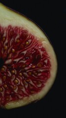 Fresh fig close up with water drops, organic fruit, juicy healthy food