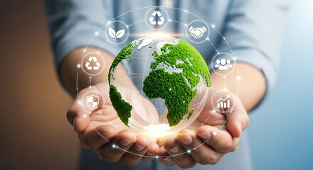 Earth day sustainability environmental conservation global business responsibility csr concept