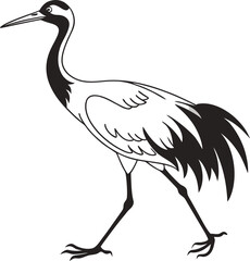 heron on a white background