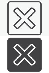 Obraz premium Close button vector icon set in line and solid style