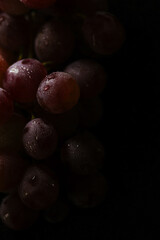 Fresh red grapes close up, organic fruit, juicy healthy food