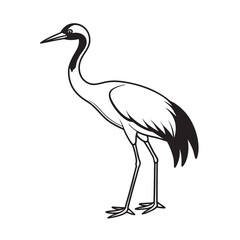 heron on a white background