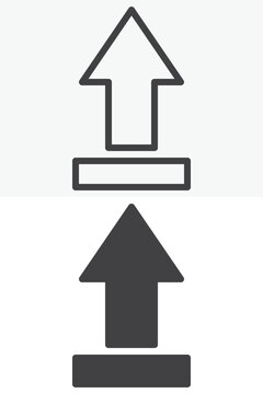 Upload button vector icon set in line and solid style