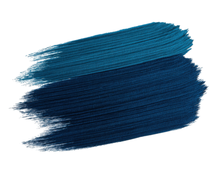 Blue abstract brush strokes on transparency background textured paint art modern creative design vibrant color artistic expression contemporary style isolated dynamic movement