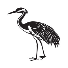 heron on a white background