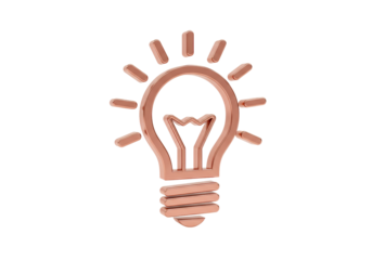 Isolated light bulb icon, symbol of idea, innovation, inspiration, and creative process