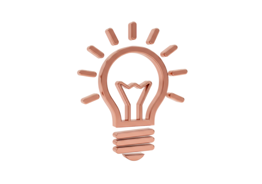Isolated light bulb icon, symbol of idea, innovation, inspiration, and creative process