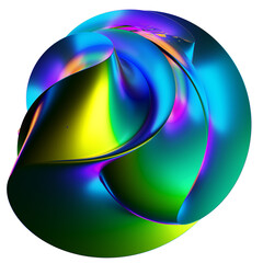 3d metalic iridescent element