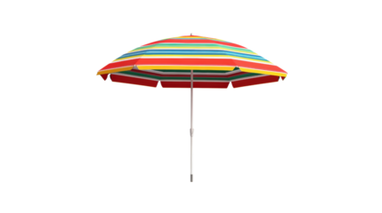 Striped Beach Umbrella isolated on a transparent background