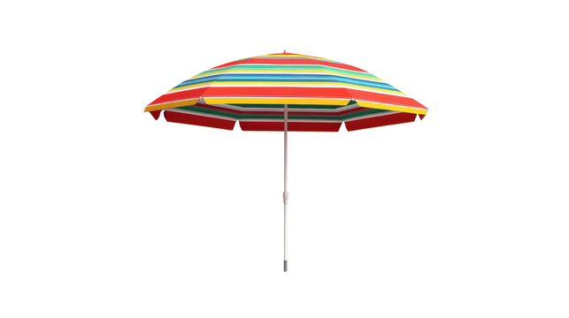 Striped Beach Umbrella isolated on a transparent background - Powered by Adobe