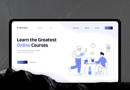 Online Education Landing Page Kit Template for E-Learning Courses