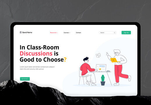 Skill Development Online Course UI Web Header with Illustration