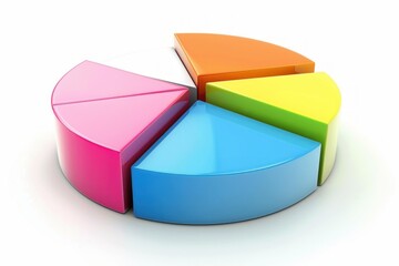 Shiny colorful pie chart representing market share, business analysis, and data visualization