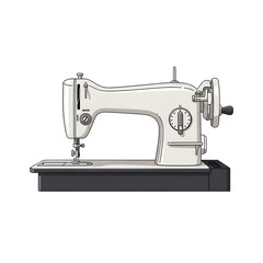 Vector illustration of a vintage sewing machine with a classic design for crafting projects