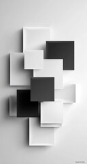 Abstract geometric composition of white and black squares