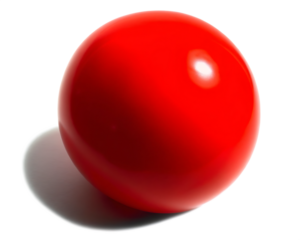 Shiny red sphere with soft shadow isolated on a transparent background ball 1